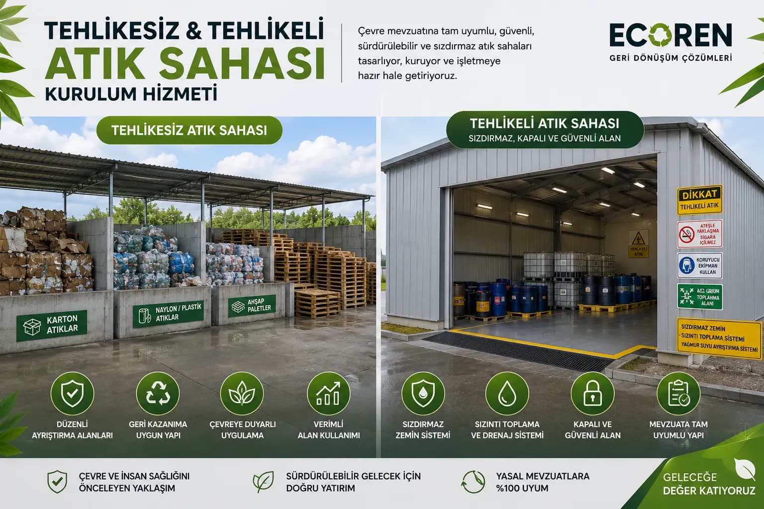 Tehlikeli ve tehlikesiz atık sahası kurulumu